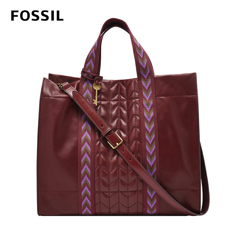 送禮首選★FOSSIL Carmen 真皮大容量兩用手提包-酒紅色 ZB1627609【美國時尚品牌】 附防塵袋+提袋【全館滿額折價★FOSSIL全系列包夾送美妝蛋】