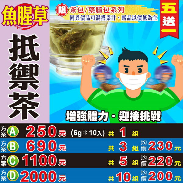 魚腥草抵禦茶 10入 買5送1 薄荷紫蘇桔梗茶 非常時期防護養身花草茶包沖泡茶飲 蔘大王直營店 樂天市場rakuten