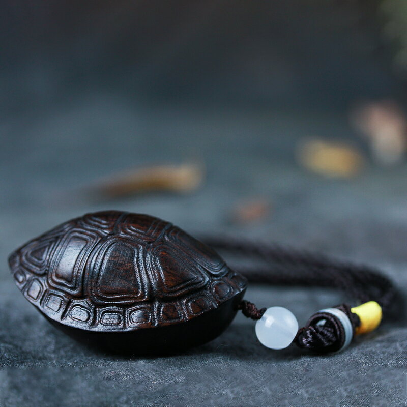 富甲天下手把件富甲一方文玩把件烏龜木雕龜殼黑檀木龜殼掛件禮品