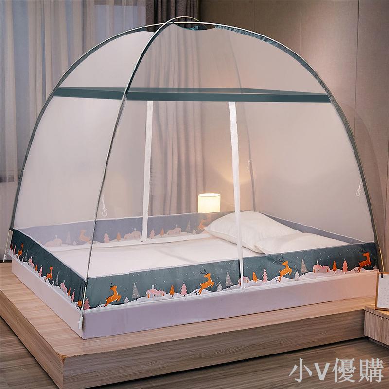 免安裝蒙古包蚊帳1.8m床新款1.5m支架家用折疊1.0米紋賬防摔兒童