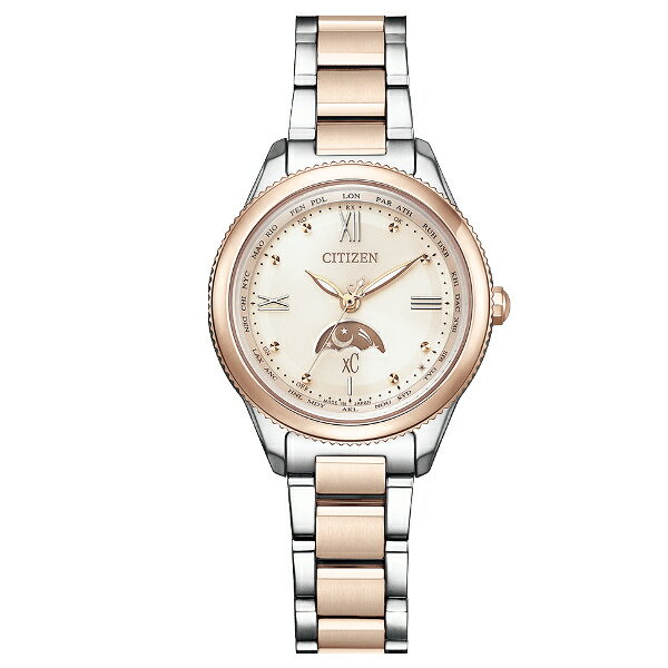 CITIZEN星辰 EE1005-54W xC系列小錶徑鈦金屬光動能電波女錶/ 玫瑰金加銀29mm｜樂天全館特惠中★指定刷卡回饋10%
