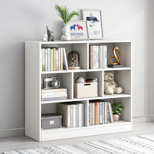 【免運】美雅閣| 落地置物架簡易書架小型收納櫃子分層架臥室客廳格子櫃書櫃置物