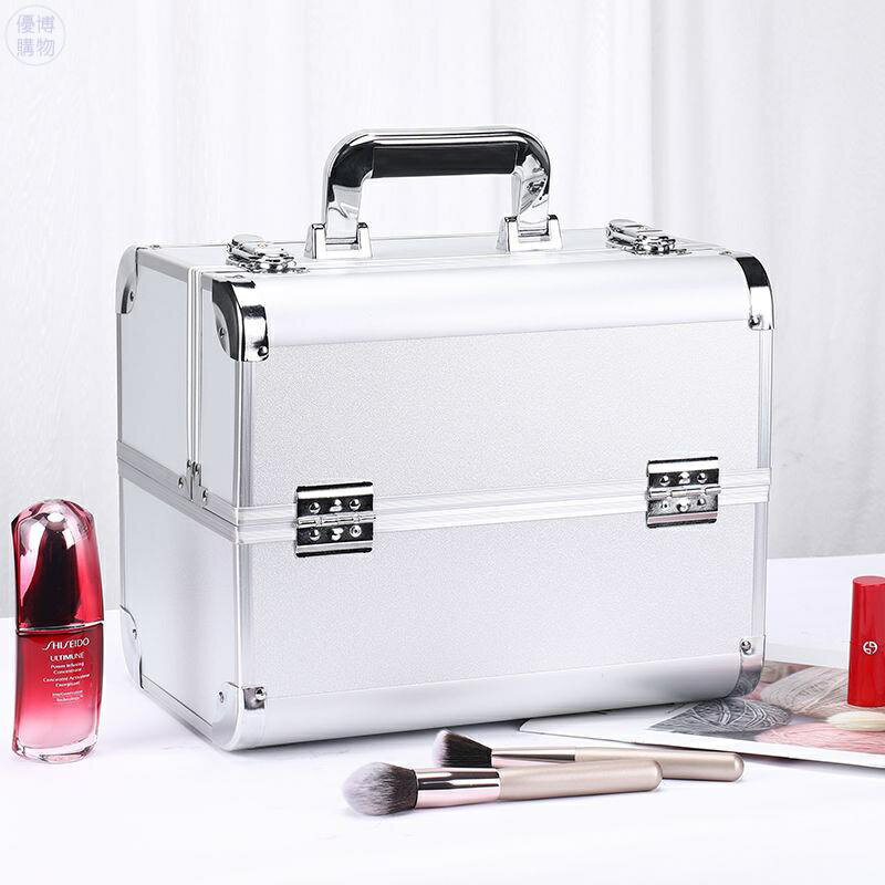 手提化妝箱大容量外出便攜多層美甲紋繡工具箱化妝品收納盒 QMN