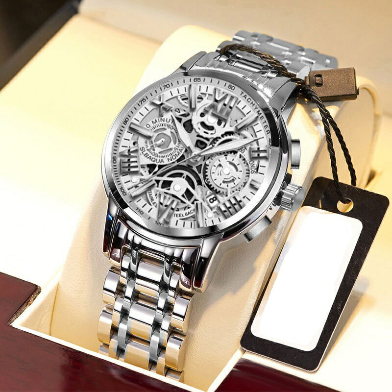 男士手錶 機械錶 瑞士全自動機械錶手錶男士鏤空防水夜光日歷時尚成人2021新款【DD48941】