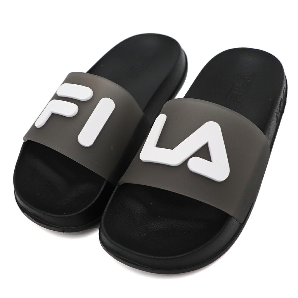 樂天線上婦幼展-點數最高15倍送 媽咪用品推薦FILA KIDS 休閒 拖鞋 防水 中大童 黑白 S0508 (2-S831Y-001)