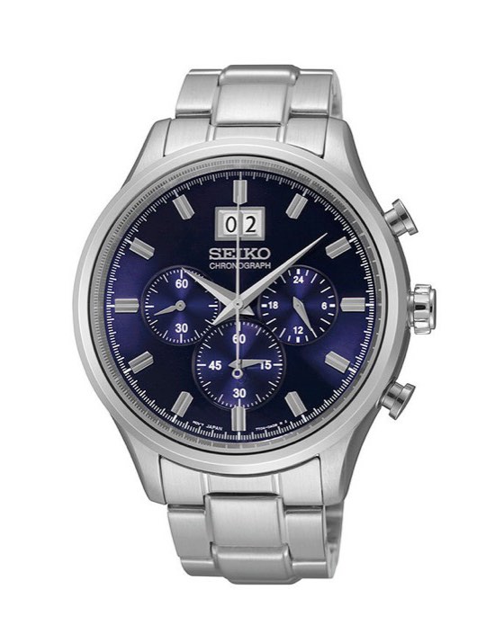 大台中時計SEIKO 精工 CS  藍紳士大日期視窗計時腕錶 SPC081P1/42mm