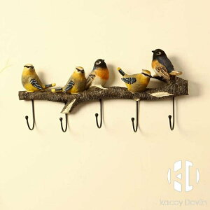 美式小鳥裝飾掛鉤現代歐式客廳墻面上鑰匙衣服鉤兒童房創意衣帽鉤【聚物優品】