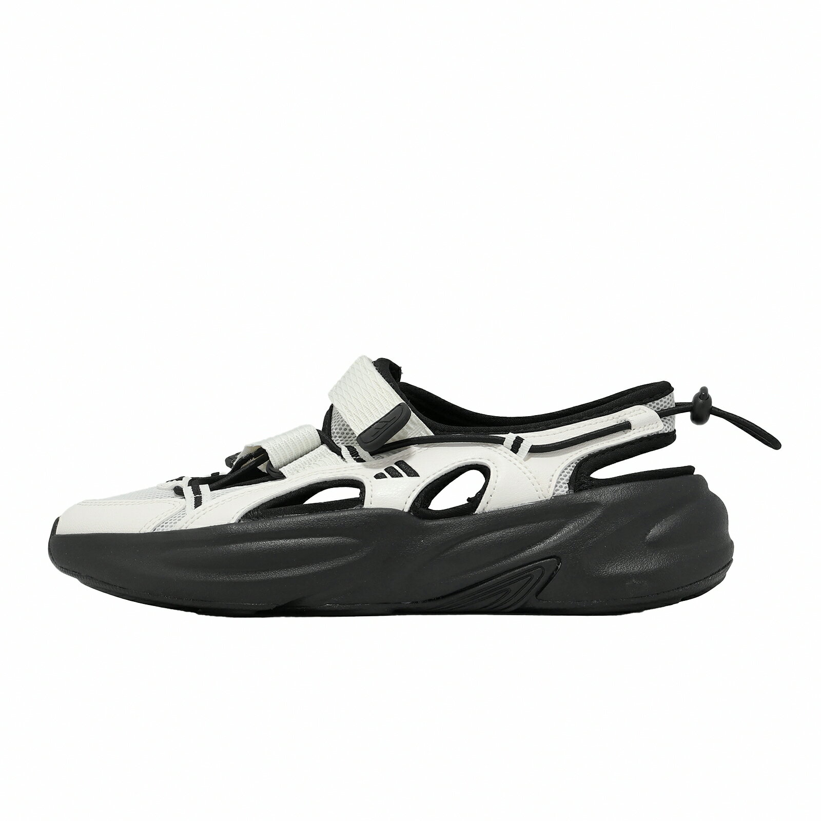 adidas 愛迪達 涼鞋 Ozwave Sandal 女鞋 白 黑 魔鬼氈 瑪莉珍風厚底 JS4584