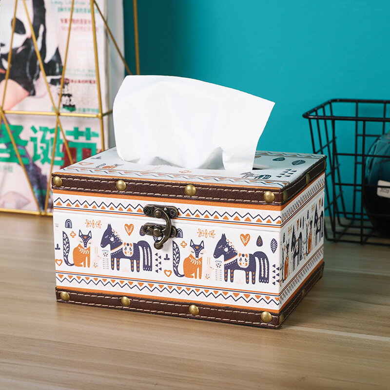 桌面紙巾盒客廳車載輕奢家用創意可愛抽紙盒紙抽盒收納盒餐巾紙盒