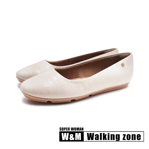WALKING ZONE SUPER WOMAN Piccadilly logo平底休閒鞋 女鞋-米白 0