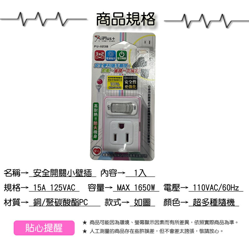 iPlus3P+2P安全開關小壁插【緣屋百貨】天天出貨  插座 壁插 充電插頭 防火插座 開關 便利  開關壁插 2