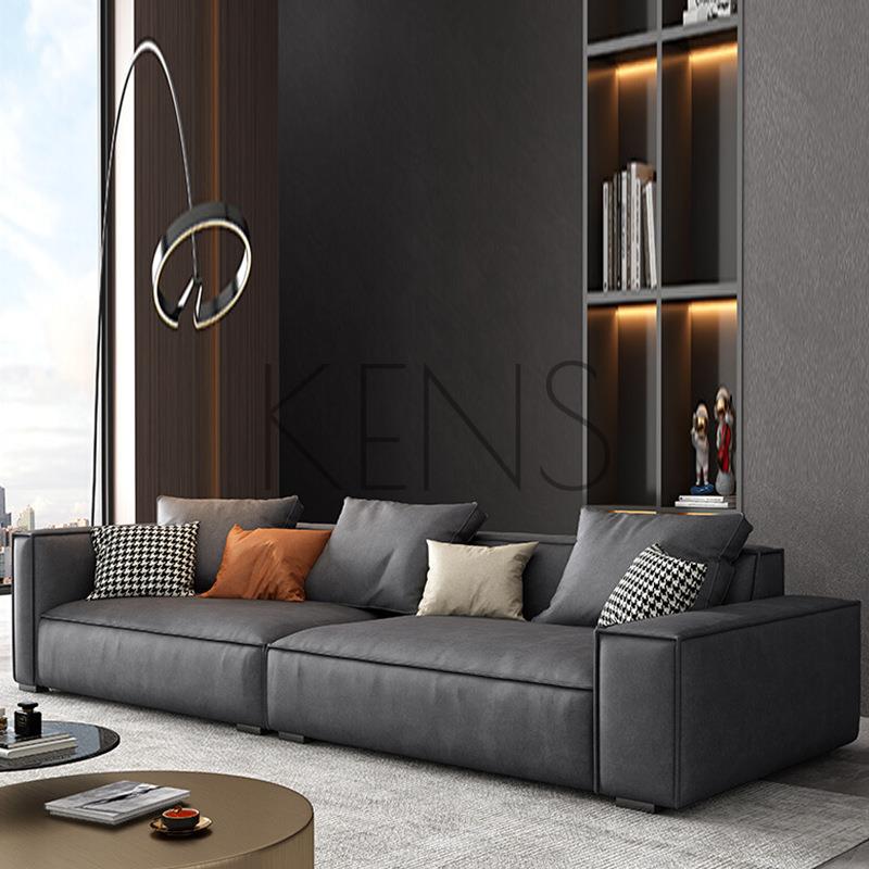 【KENS】沙發 沙發椅 豆腐塊沙發科技布四人組合直排意式簡約客廳現代網紅方塊布藝沙發