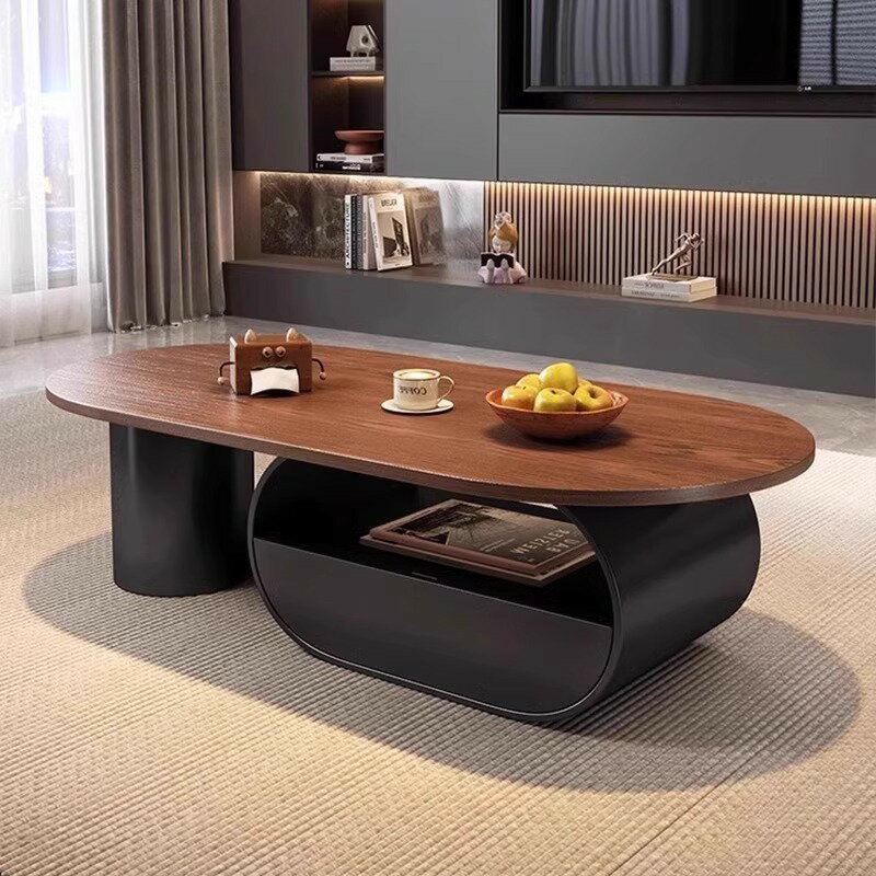 【台灣公司 可打統編】法式中古風復古新款實木茶幾輕奢高級感客廳家用小戶型胡桃木茶桌 可開發票 全館六折 工廠現貨直銷 新品特價 c9112