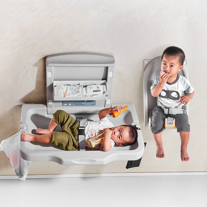 母嬰室第三衛生間嬰兒床護理臺可折疊寶寶床掛墻式多功能換尿布臺 全館免運