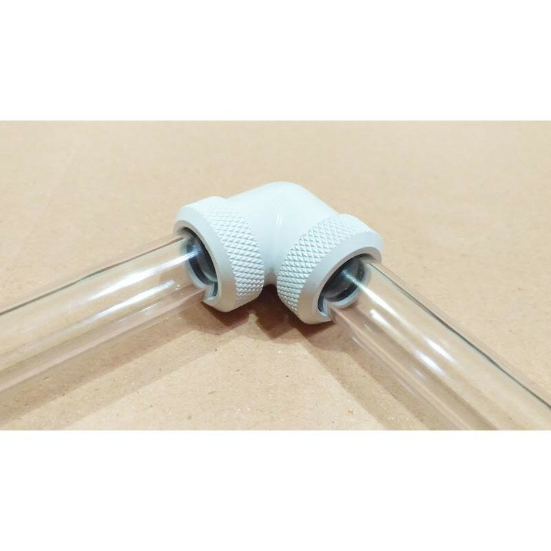 硬管外徑14MM快擰90度 銀 黑 白 金色接頭 電腦水冷硬管快擰彎頭 3層密封圈 2