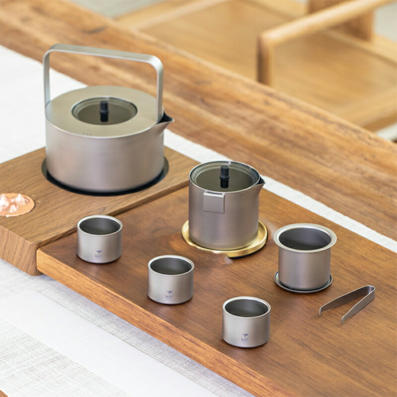 【露營趣】keith 鎧斯 Ti3924 簡約功夫茶具 泡茶具組 鈦茶壺 茶杯 杯子 登山 戶外 機車 露營 野營