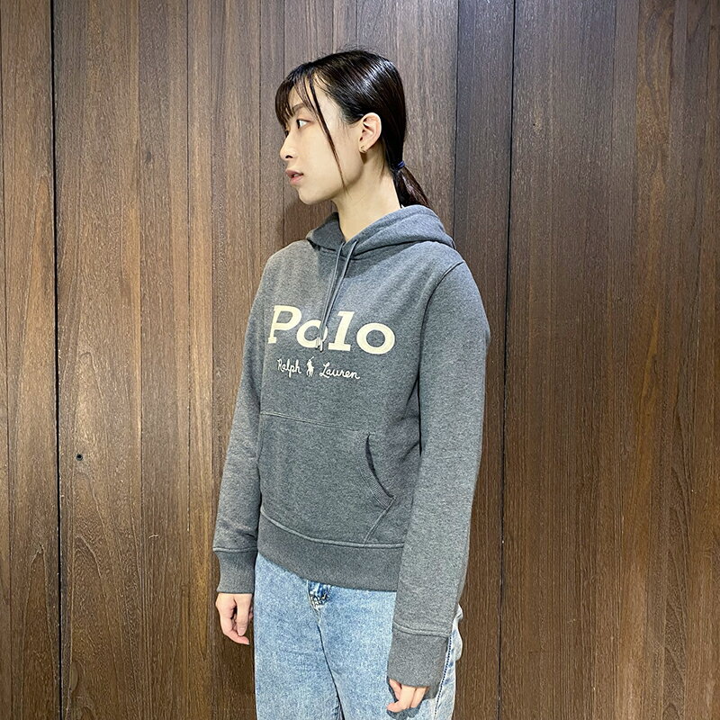 美國百分百【全新真品】Ralph Lauren 連帽上衣 棉質 RL 帽T 女款 長袖 大logo 鐵灰色 CA46