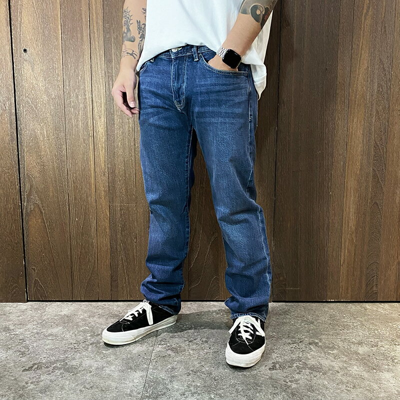 美國百分百【全新真品】Armani Exchange 牛仔褲 直筒 休閒 男款 AX 長褲 深藍 DD66