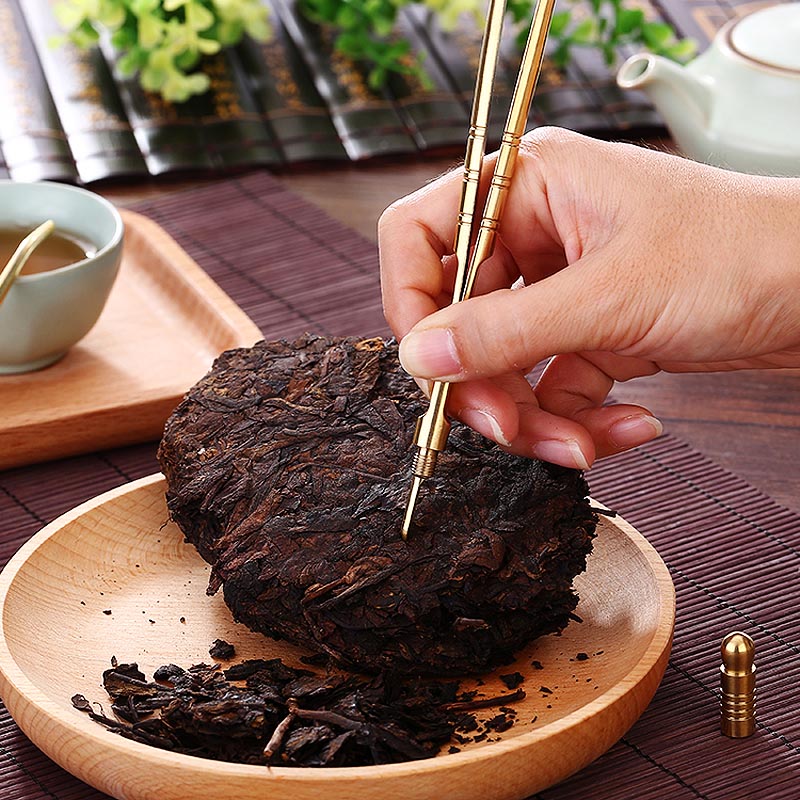 兩用黃銅茶夾普洱茶刀茶針洗茶杯鑷子功夫茶具茶道配件禮物可刻字 3