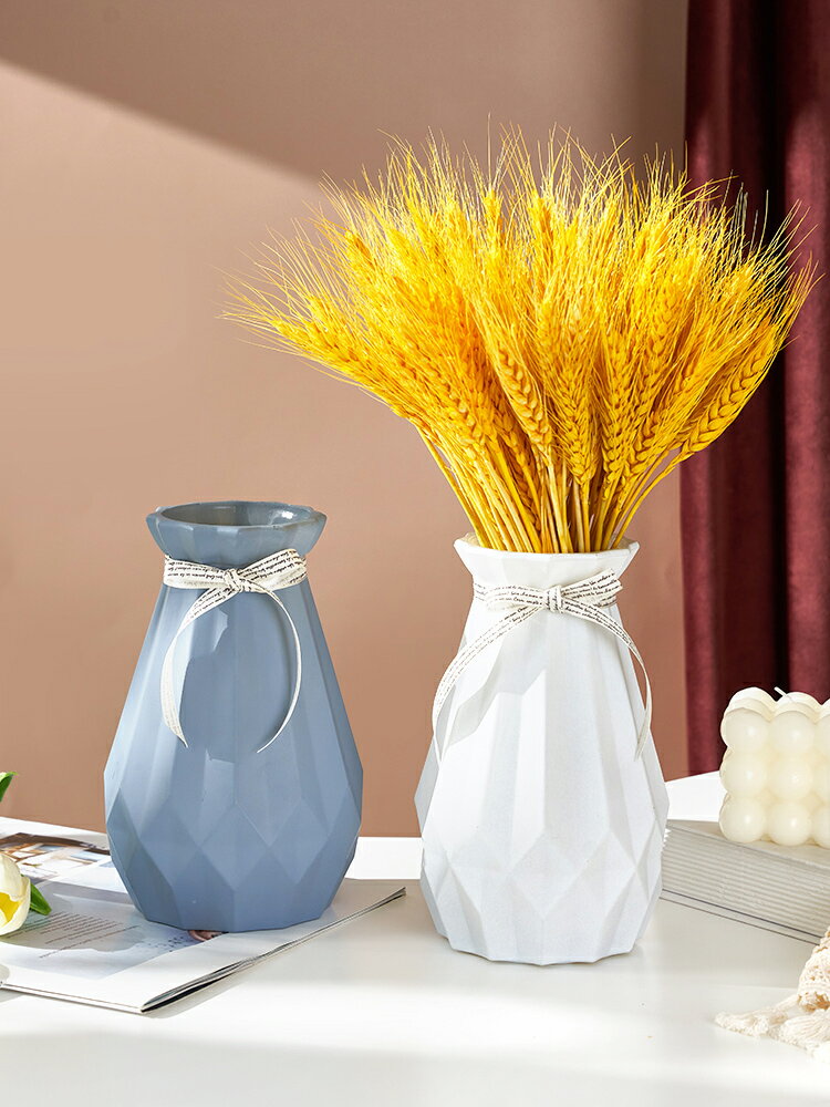 套裝花瓶仿真花北歐簡約創意透明水養鮮花玻璃插花瓶客廳餐桌擺件