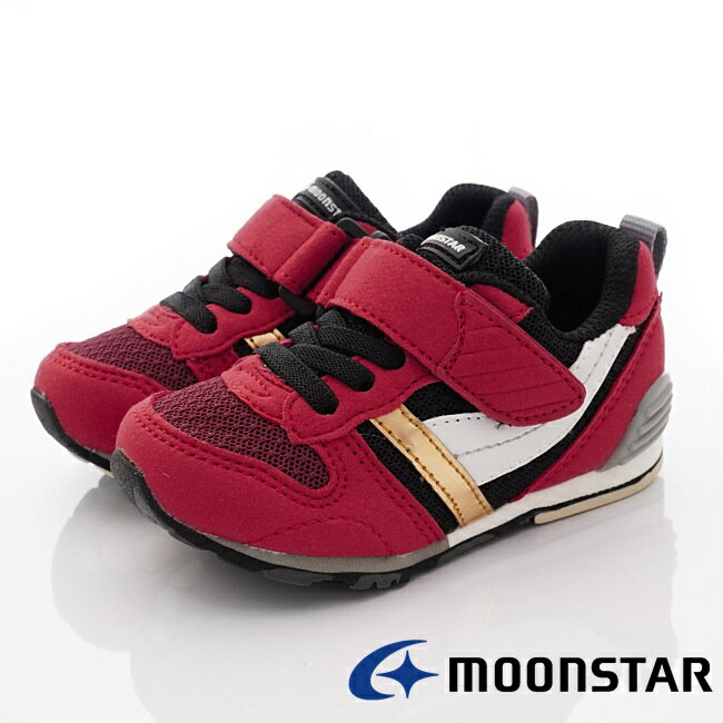 日本月星Moonstar機能童鞋-HI系列寬楦頂級學步鞋款2121S62紅(中小童段)