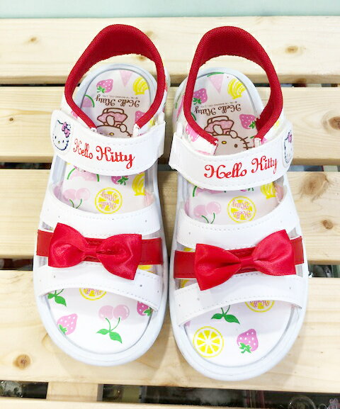 【震撼精品百貨】Hello Kitty 凱蒂貓 臺灣製Hello kitty正版兒童涼鞋-水果紅(14 19號) 震撼日式精品百貨