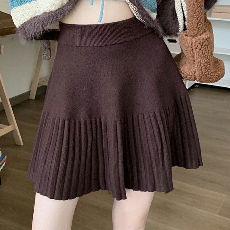 【巴黎精品】現貨+預購 高腰顯瘦半身裙短裙A字裙蛋糕裙子大碼洋裝休閒大尺碼女裝-百褶女裙子5色a1lg86