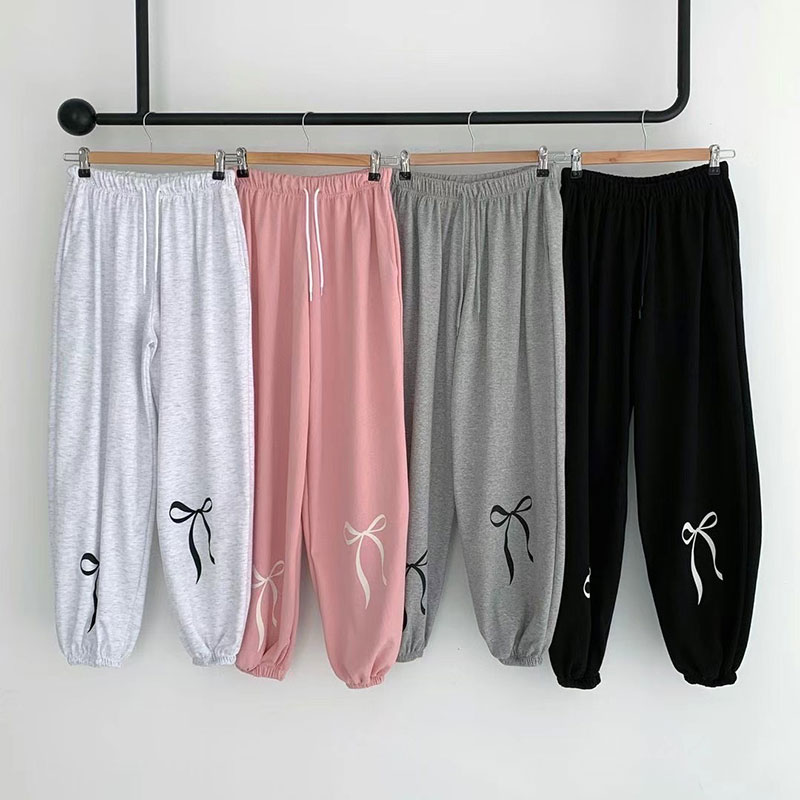 ANNAS 正韓蝴蝶結縮口褲 運動褲 棉褲 大蝴蝶結 浪漫芭蕾舞風格 韓國長褲 2