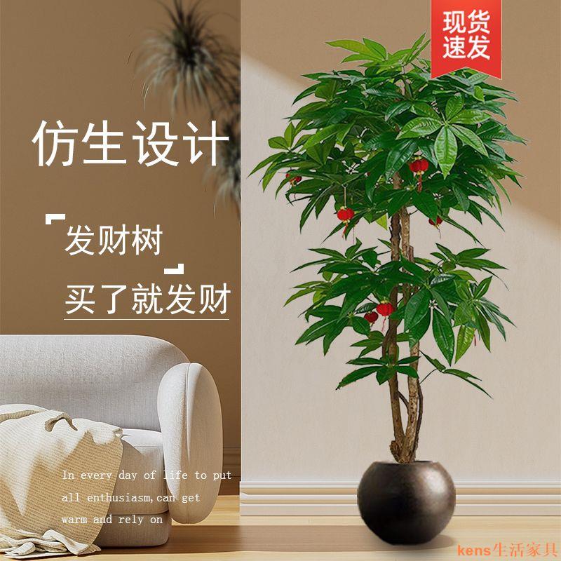 免運 仿真植物 模擬樹 模擬綠植 模擬擺飾 假樹 模擬綠植高階輕奢發財樹室內客廳辦公室擺件盆栽造景假花仿生植物特惠/開立發票K0929