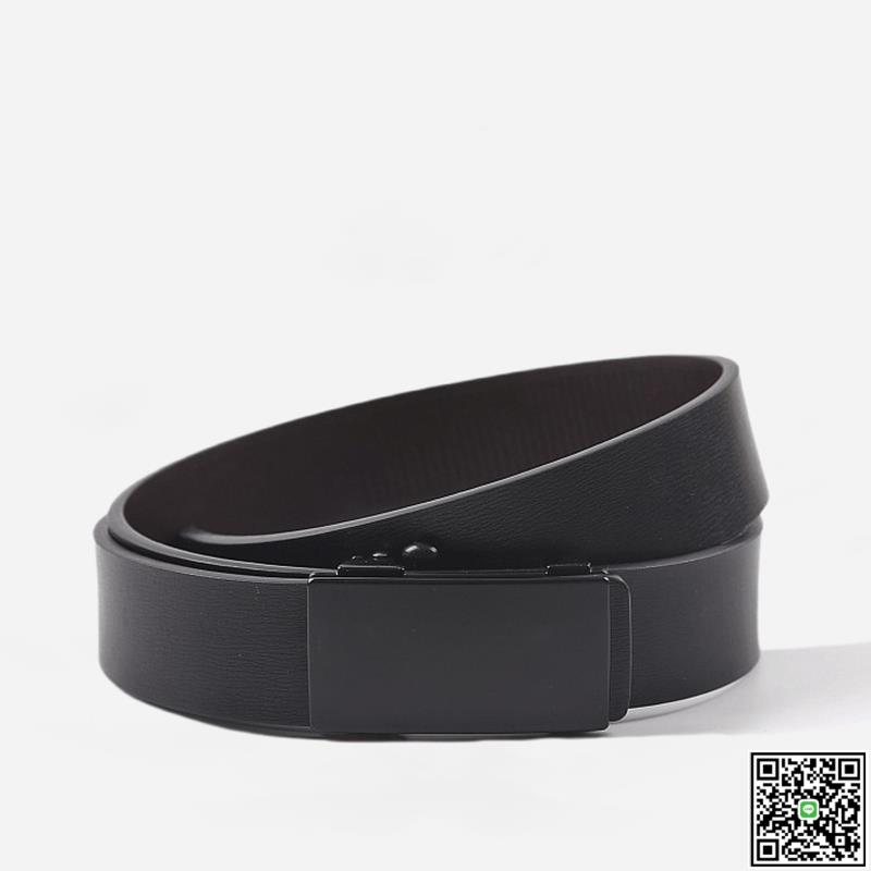 皮帶男真皮自動扣商務百搭褲帶休閑年輕人潮流男士正裝牛皮褲腰帶-UM.有米家居