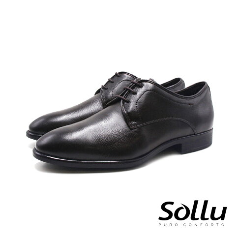 Sollu 巴西專櫃3孔經典素面綁帶皮鞋-巧克力黑 0