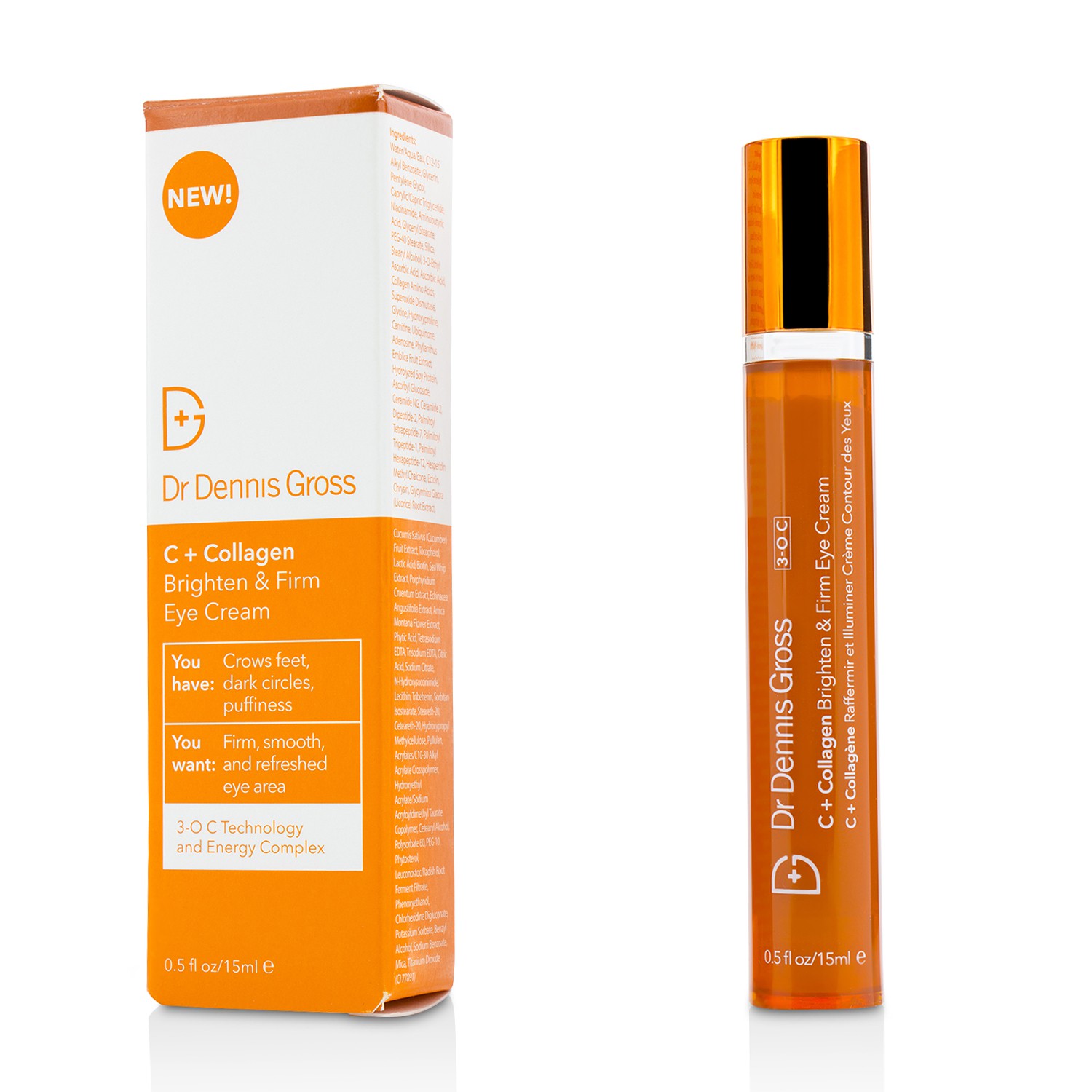 葛羅士博士 Dr Dennis Gross - C +膠原蛋白提亮緊緻眼霜C + Collagen Brighten & Firm Eye Cream