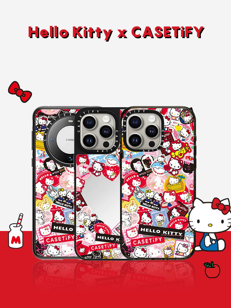 Hello Kitty x CASETiFY 三麗鷗聯名 五十周年紀念貼紙/集市 適用於iPhone16ProMax手機殼15pro保護套