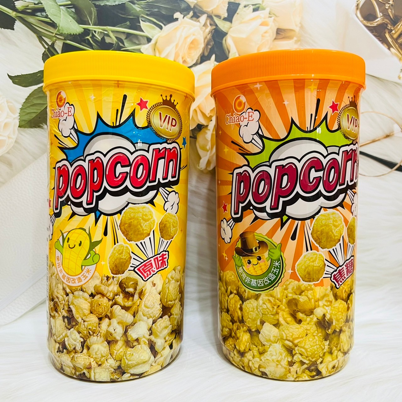 臺灣零食 巧益 VIP爆米花 160g 桶裝 原味/焦糖 兩款供選