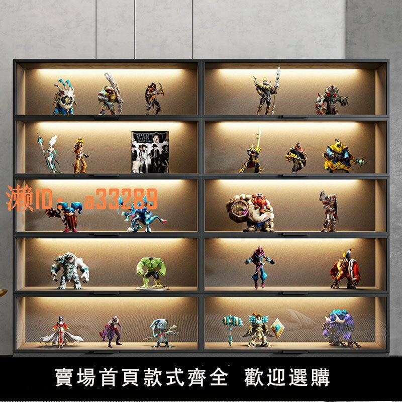 【可開發票】手辦樂高展示櫃模型玩具透明收納櫃防塵玻璃門家用陳列櫃定製實木
