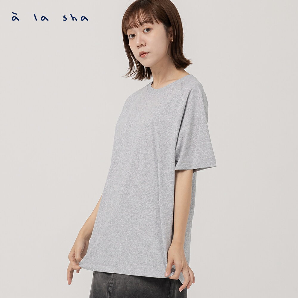 a la sha LOGO拉克蘭袖寬鬆T