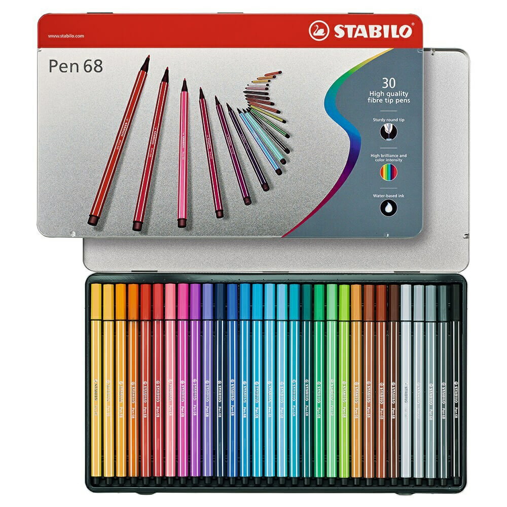 STABILO 68系列彩色筆鐵盒30入*6830-6【領券滿額再折千8/31止】