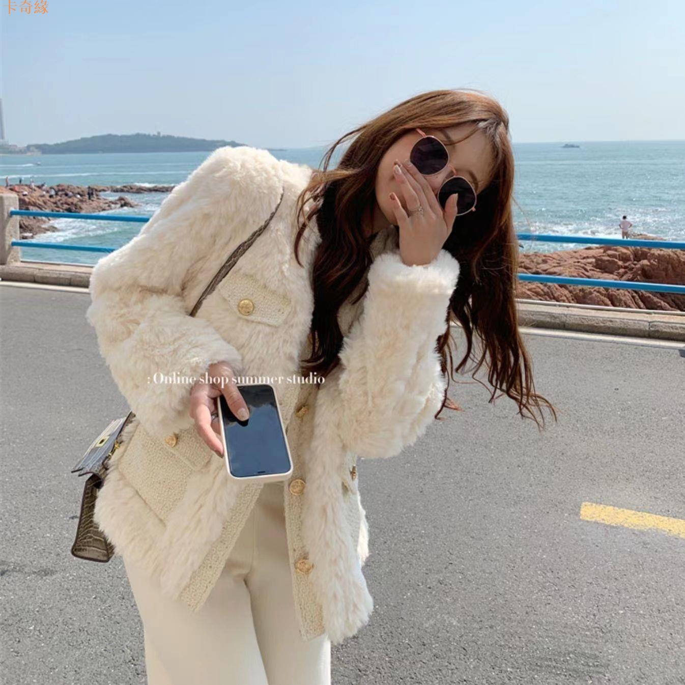 加厚小香風羊羔毛外套女 秋冬百搭新款外穿毛絨寬松上衣ins潮
