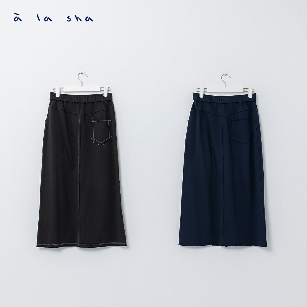 a la sha 直筒剪接修身裙 3