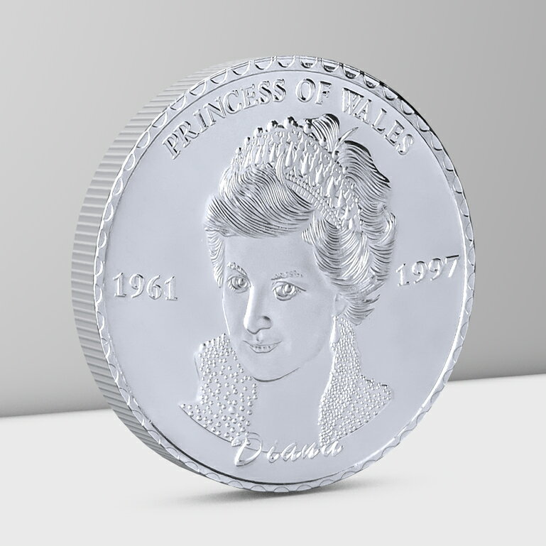 戴安娜王妃人物硬幣收藏 英國公主小禮品金屬徽章把玩幸運金銀幣 3
