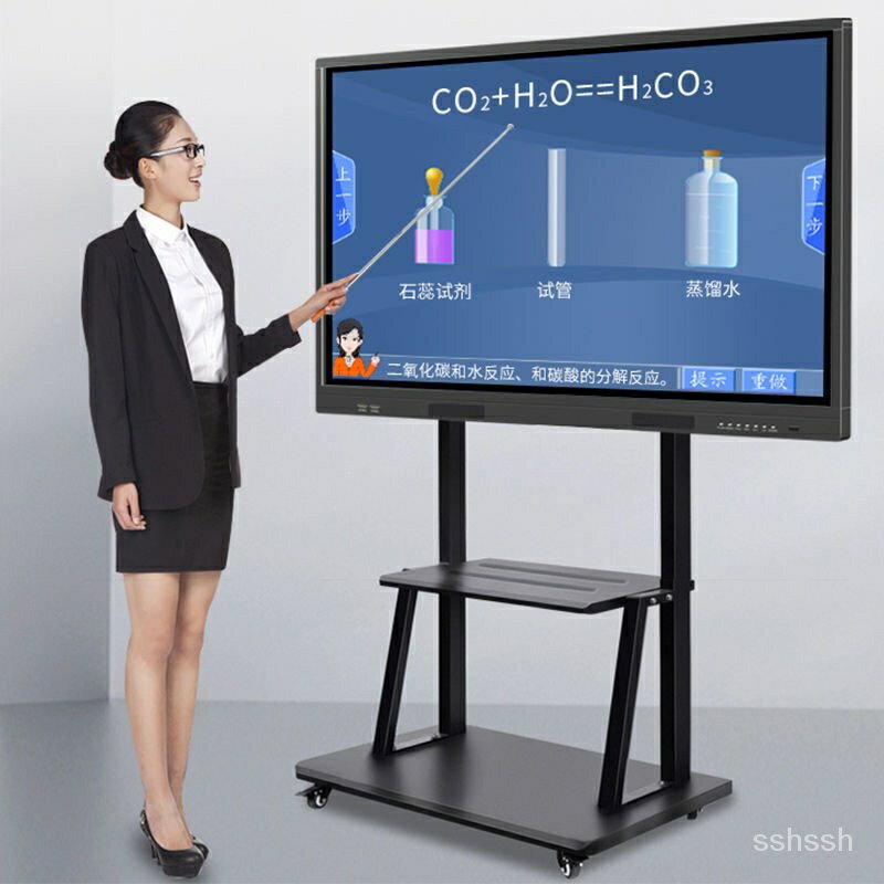 【電視機支架】液晶電視支架園敎學一體機落地式可移動推車鴻閤希沃通用掛架立式掛架 落地電視架 移動電視架