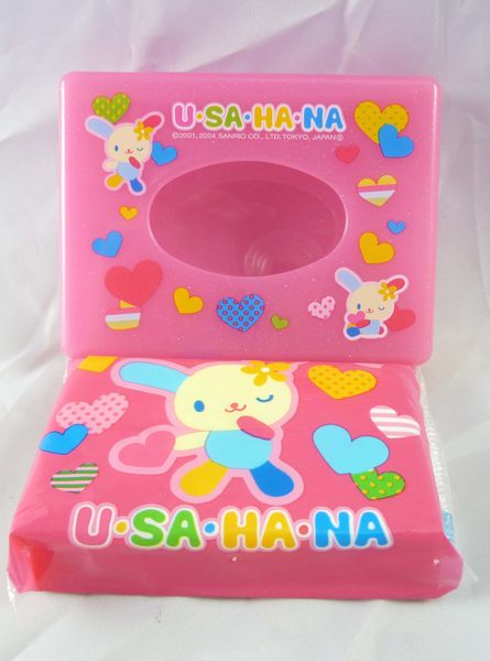 【震撼精品百貨】U-Sa-Ha-Na 花小兔 面紙包附盒 桃盒愛心 震撼日式精品百貨