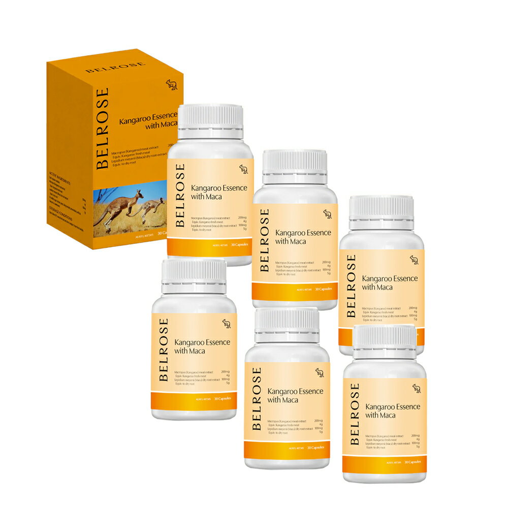 澳洲澳倍美Belrose 頂級袋鼠精+ 馬卡膠囊(6入組 30顆/瓶) 即期品-2026年5月到期