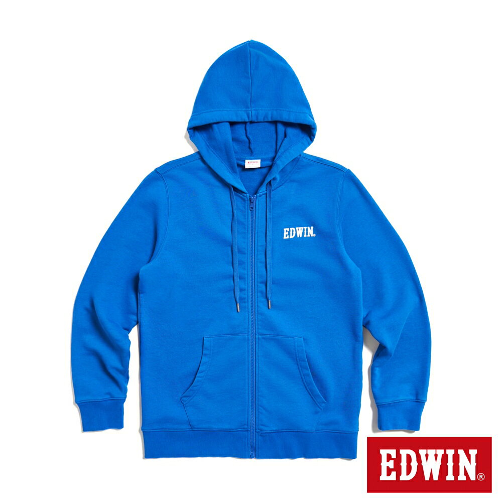EDWIN 男款 後背大印花連帽外套 (藍色)