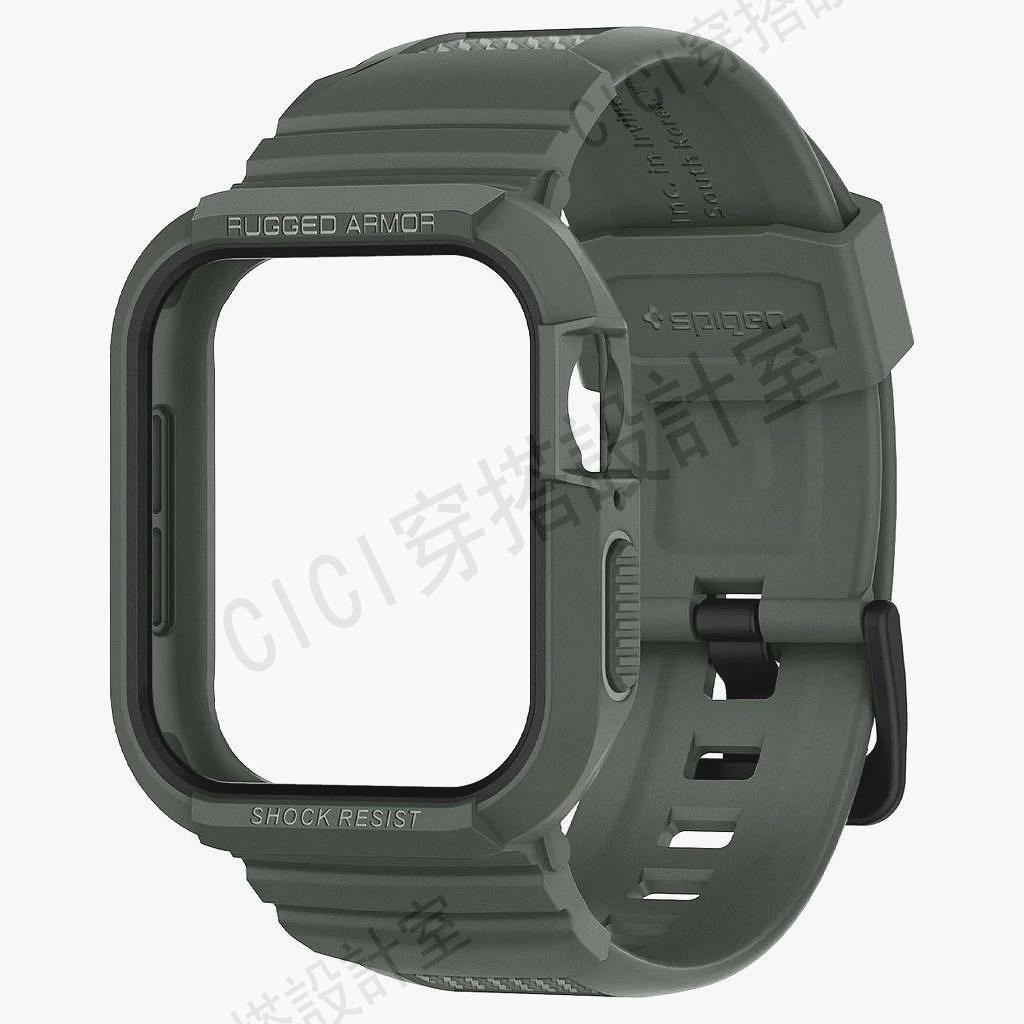 Spigen防摔保護殼+錶帶一體保護殼適用於 Apple Watch Ultra49mm 蘋果手錶8 7運動錶帶【亞德機械五金家居】