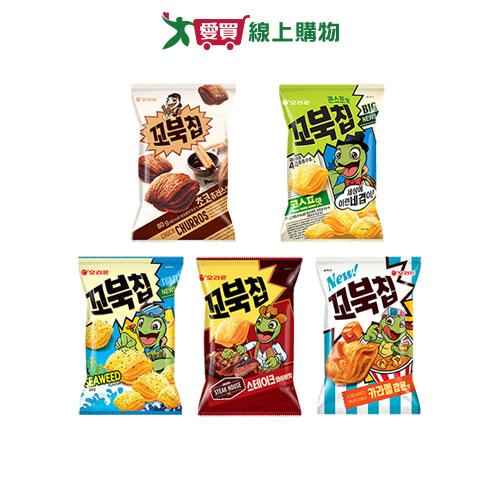 好麗友烏龜玉米脆片系列(原味/巧克力/海苔/芥末牛排/焦糖爆米花)(80G/包)【愛買】