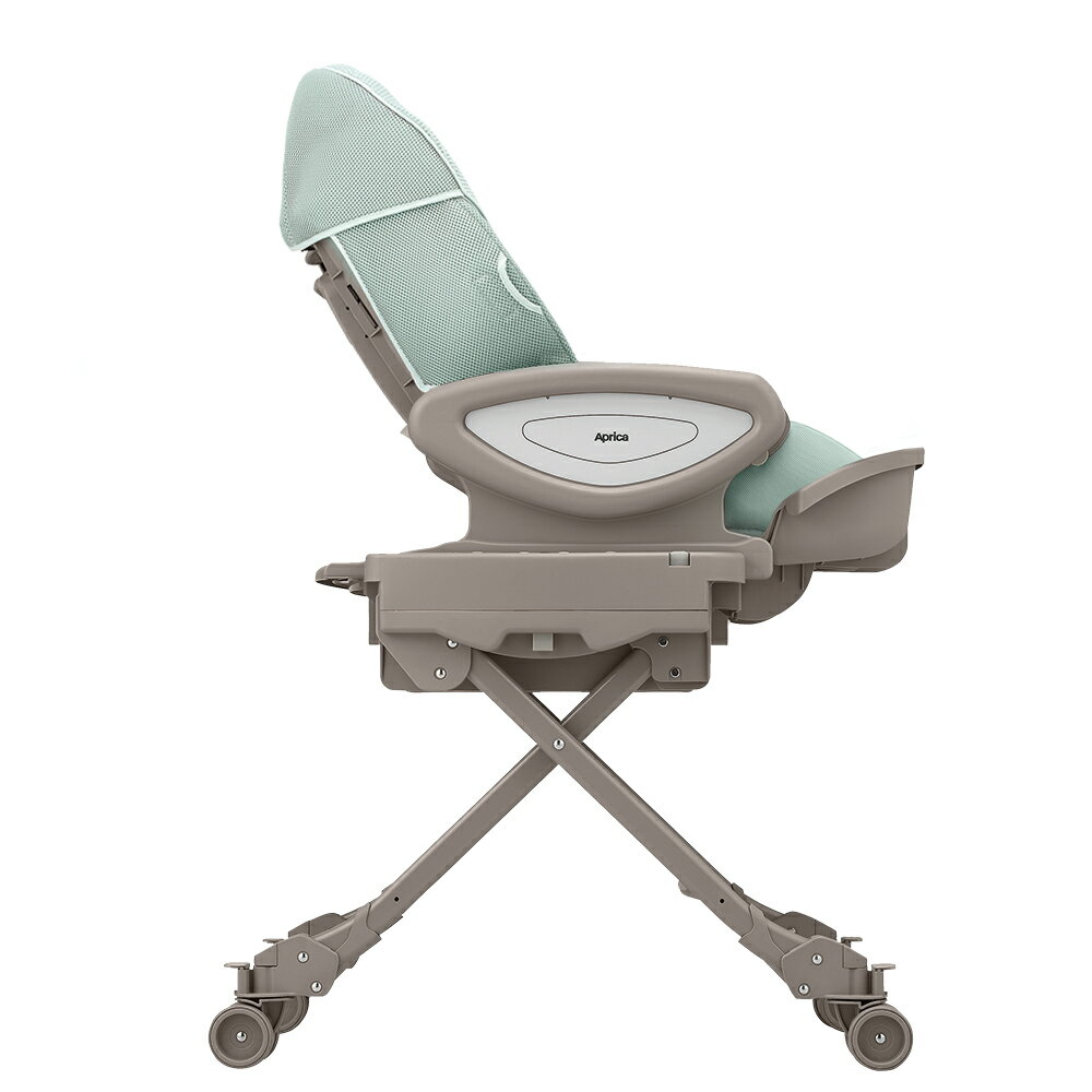 日本 Aprica 0-4歲電動安撫餐搖床椅  YuraLism Auto Premium 旗艦款 綠拿鐵GN 2