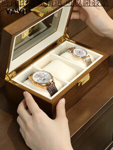 珠寶展示盤 首飾展架 真實木腕表收納盒防塵玻璃天窗手表收藏箱腕表手鏈手表首飾盒