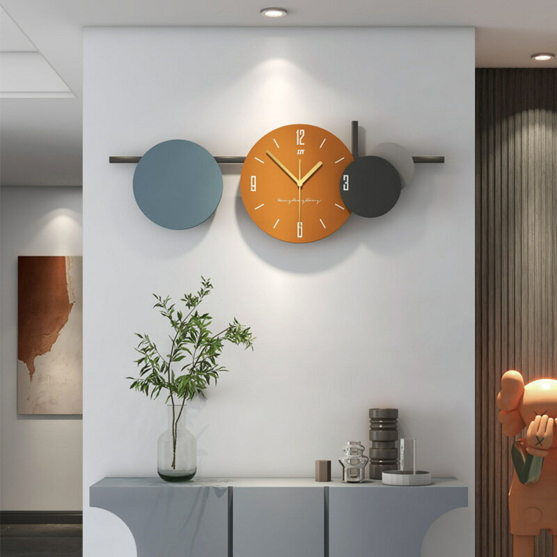 掛鐘輕奢北歐家居裝飾時鐘掛墻現代簡約餐廳壁畫時尚網紅創意鐘表