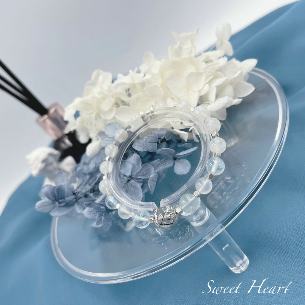 Sweet Heart 田芯開運精選💯天然水晶手鍊 S925銀飾 海藍寶 月光石 黑髮晶 女生手鍊 韓系手鍊 事業 人際 4